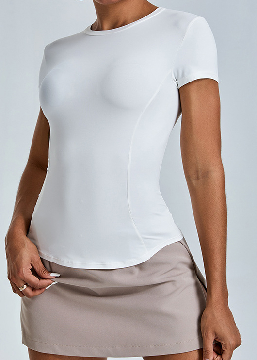 Customized Slim Fit Yoga Wear Short Sleeve