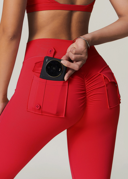 Customized Skinny High Waist Yoga Pants with Pockets