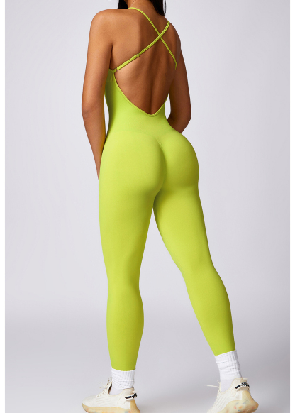 Customized Seamless One-piece Yoga Wear with Chest Pad