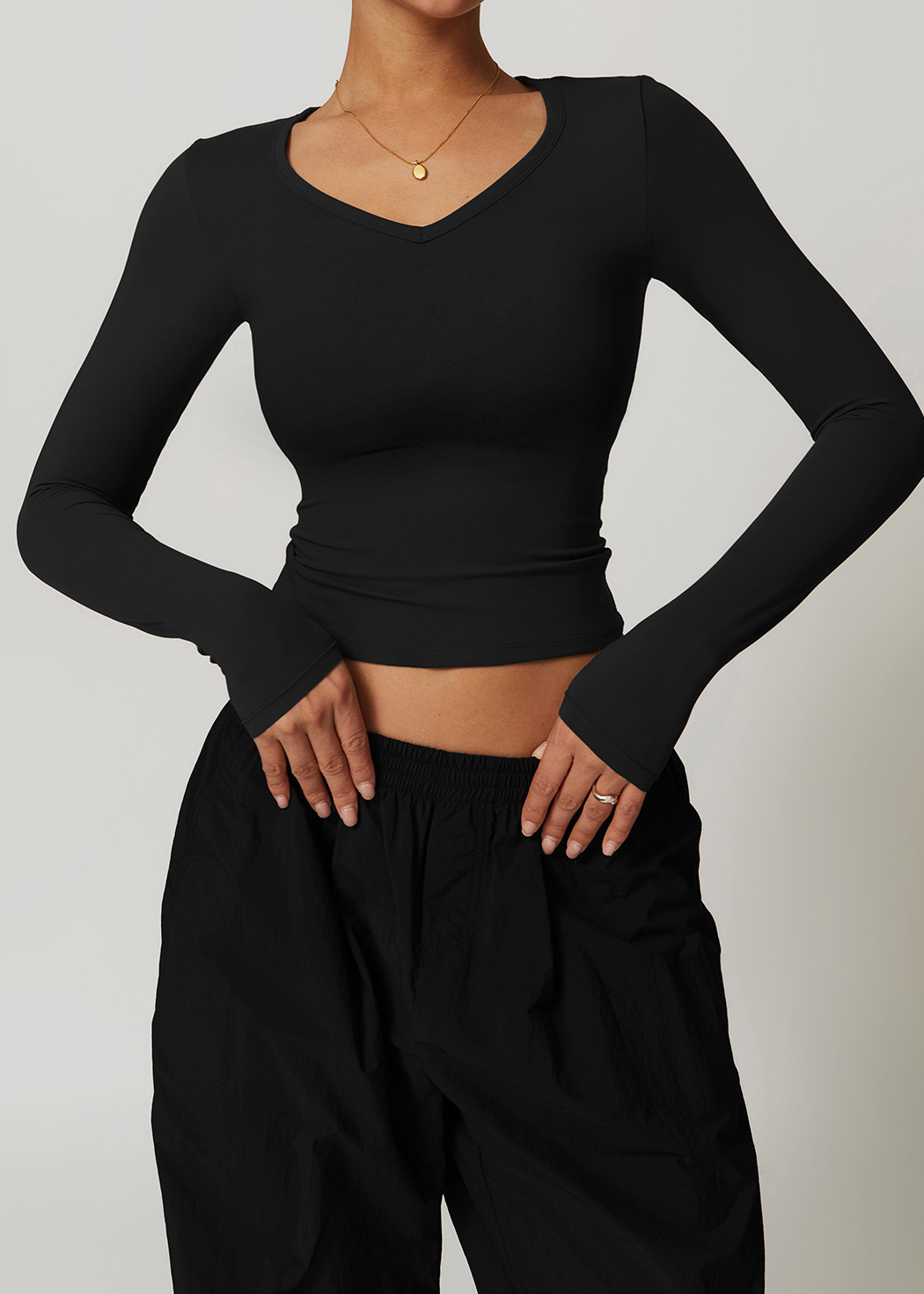 Customized Quick-drying brushed tight yoga long sleeves