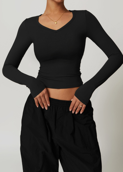 Customized Quick-drying brushed tight yoga long sleeves