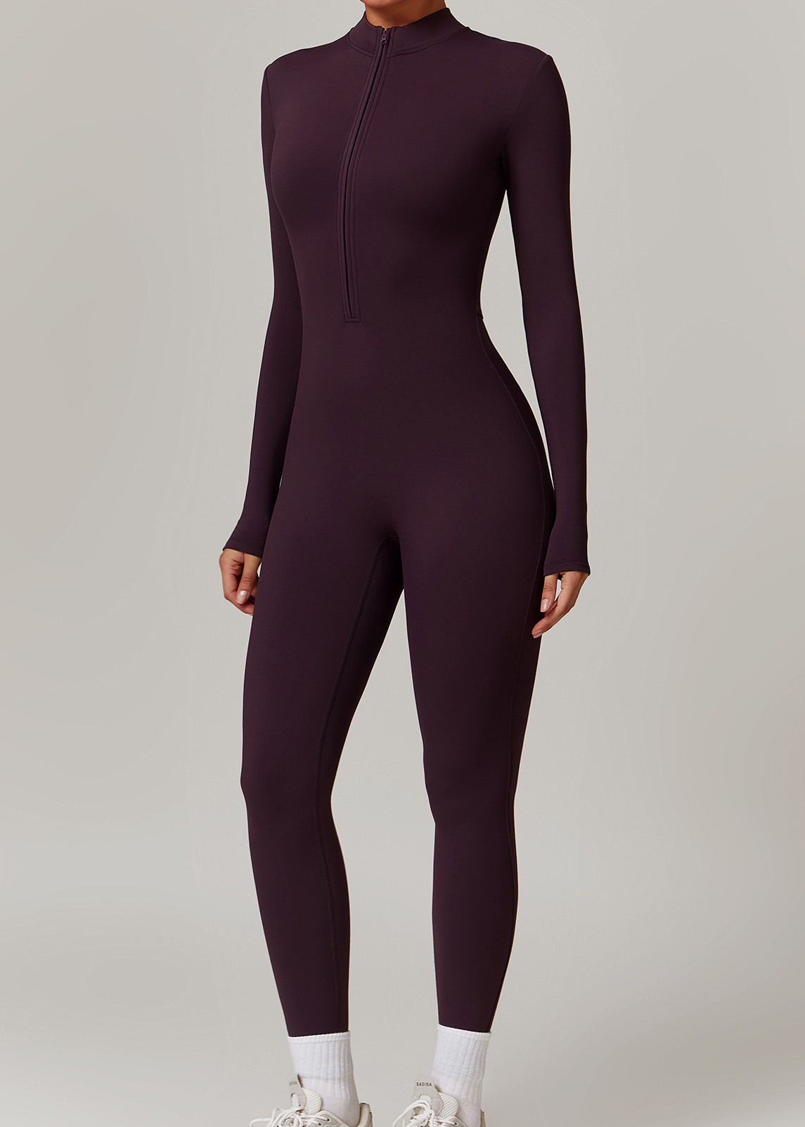 Customized Zippered Nude Yoga Bodysuit