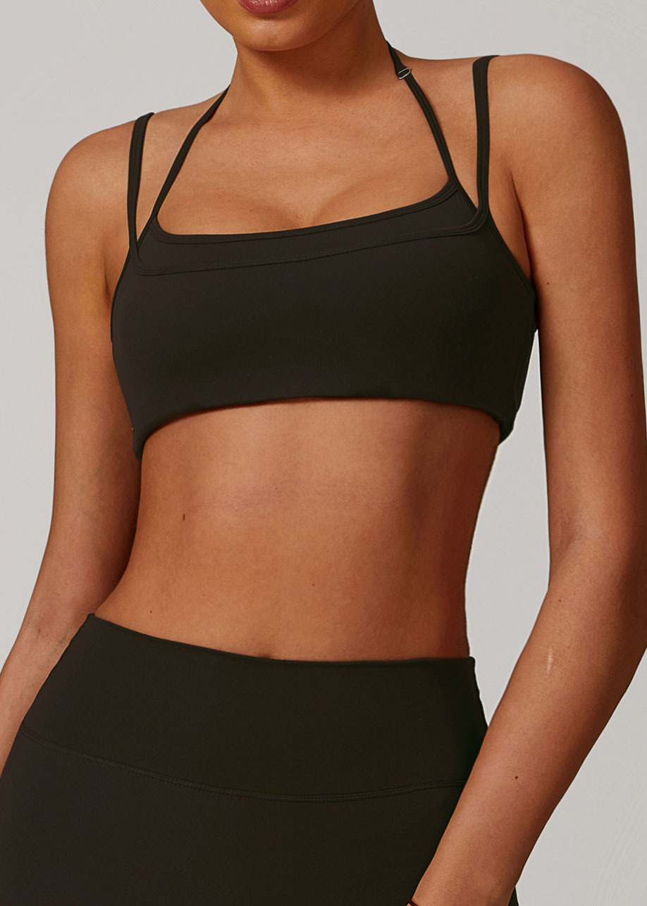 Customized Shoulder halter neck fitness running underwear