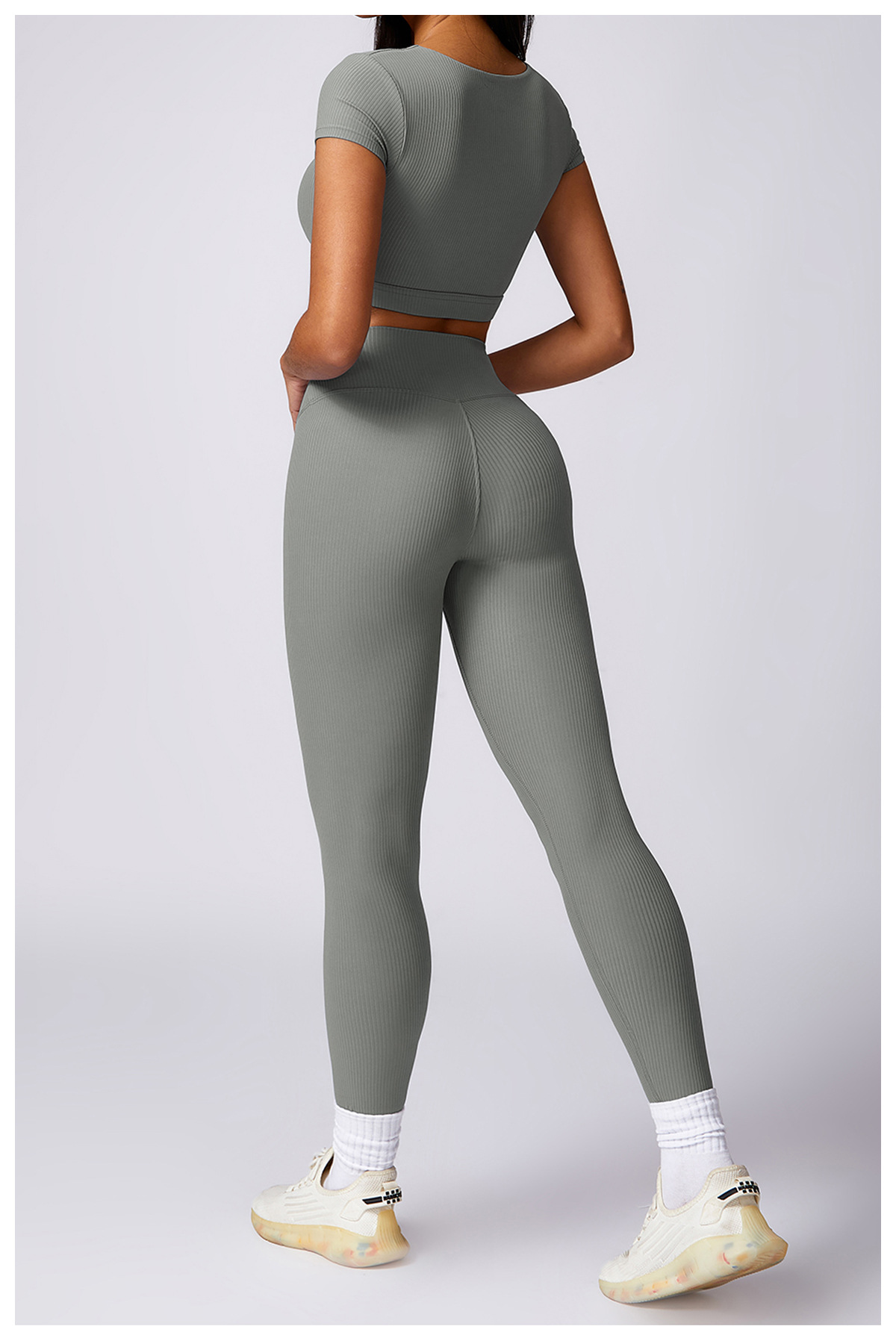 Customized Threaded High Waisted Skinny Hip Lifting Yoga Pants
