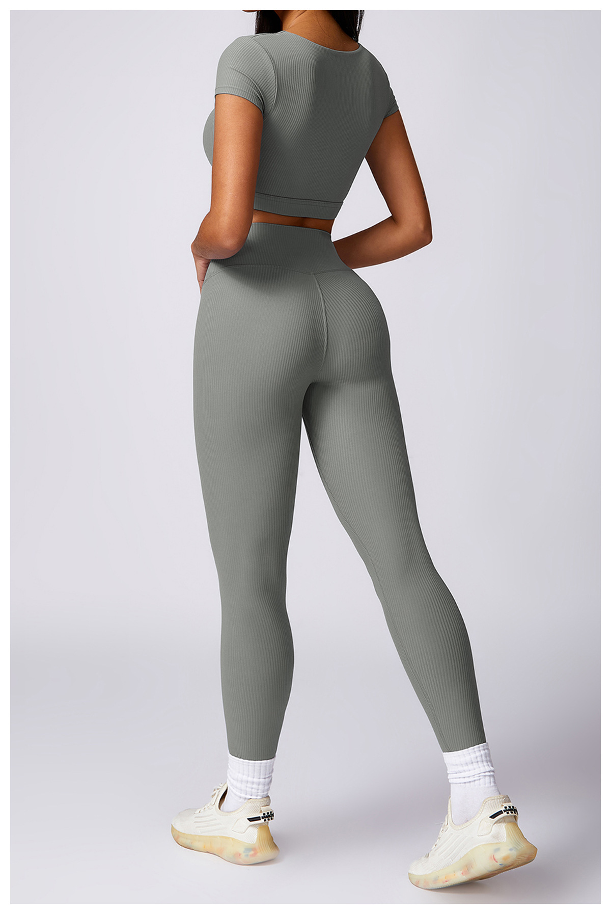 Customized Threaded High Waisted Skinny Hip Lifting Yoga Pants