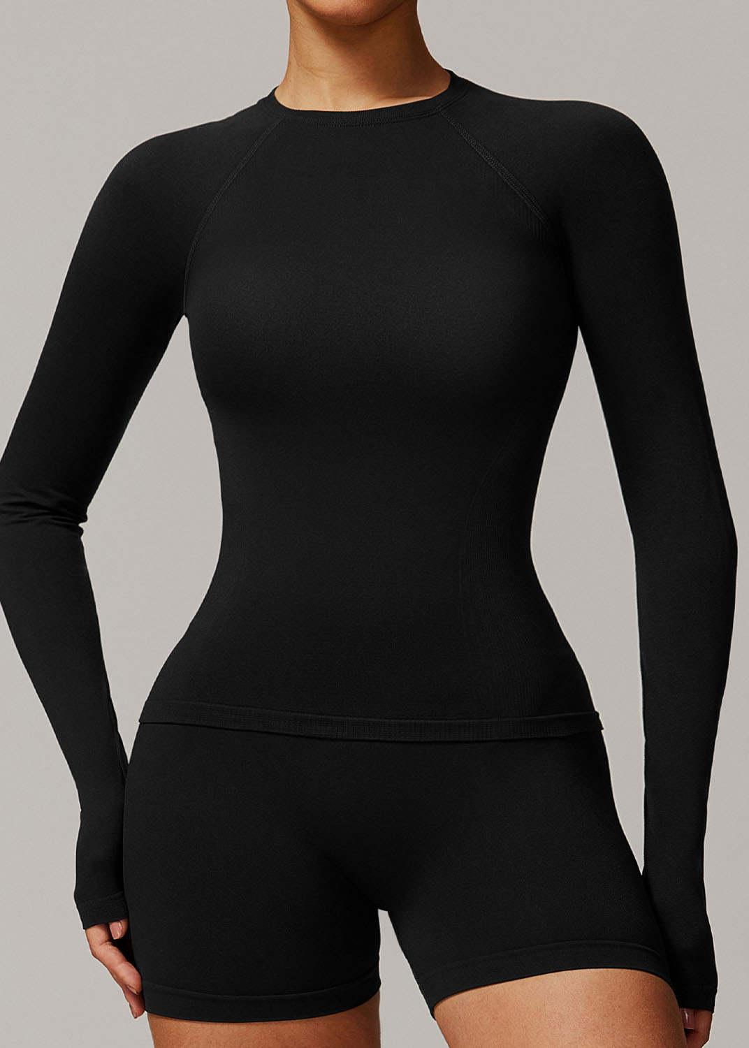 Customized Tight Fit Seamless Long Sleeve Yoga T-Shirt