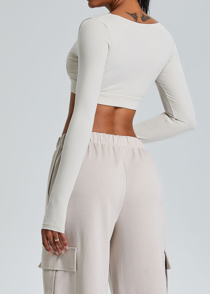 Customized Sexy V-neck long-sleeved yoga suit