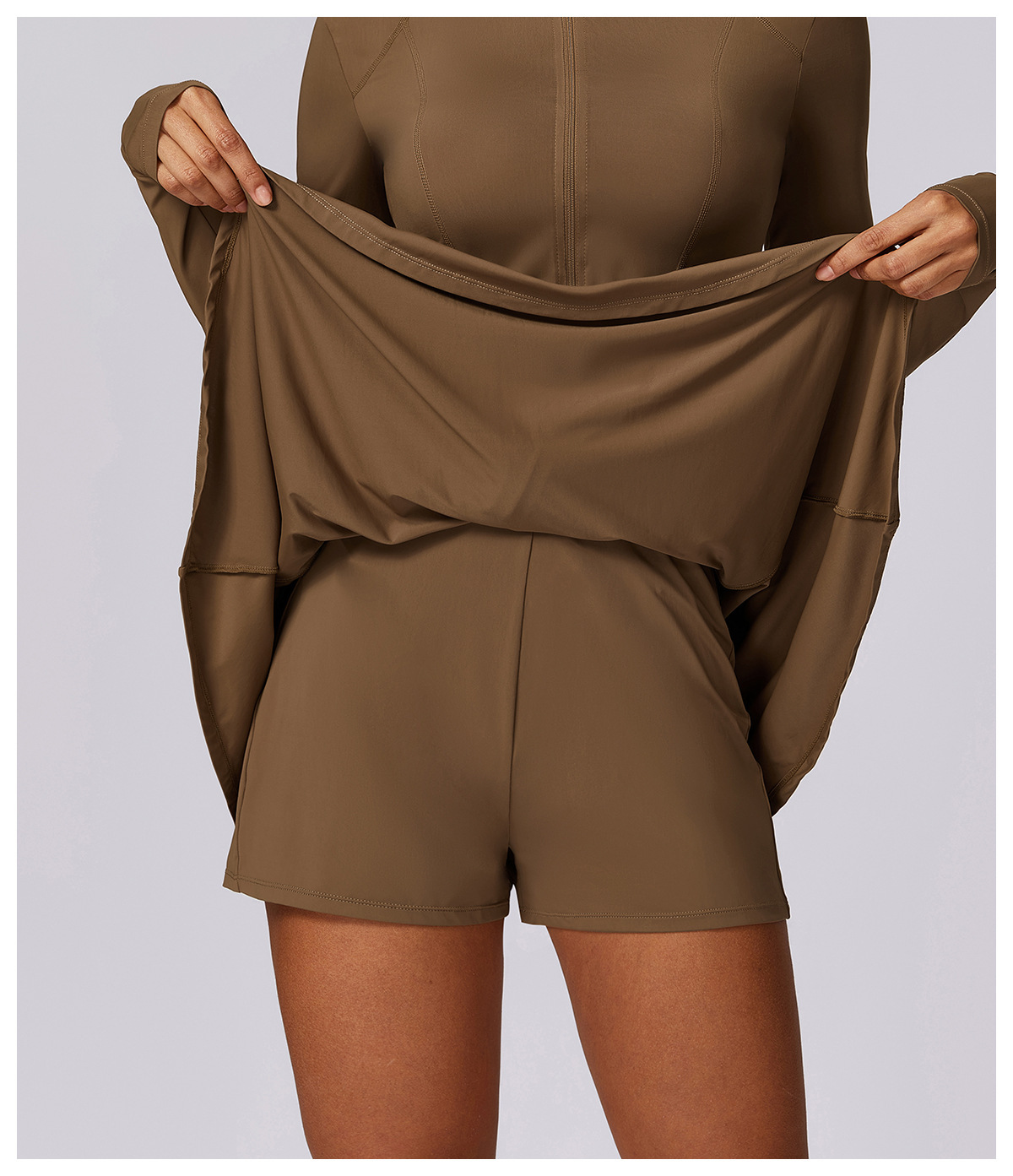 Customized Ice Feeling Sun Protection Fake Two Piece High Waist Yoga Skirt