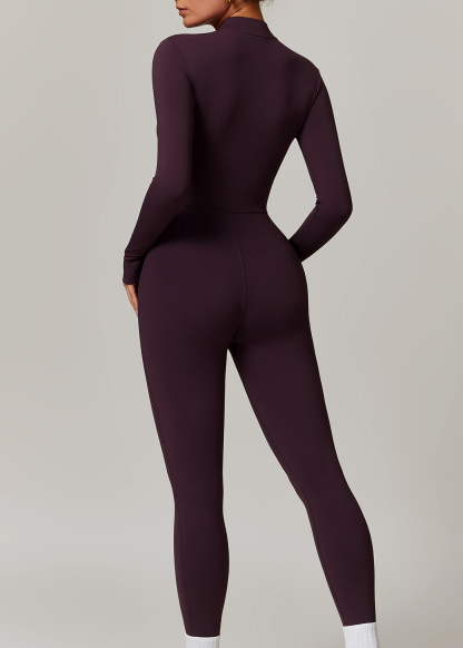 Customized Zippered Nude Yoga Bodysuit