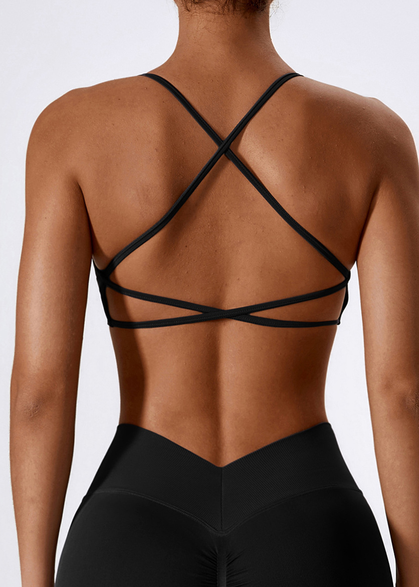 Customized seamless criss-cross back sports bra
