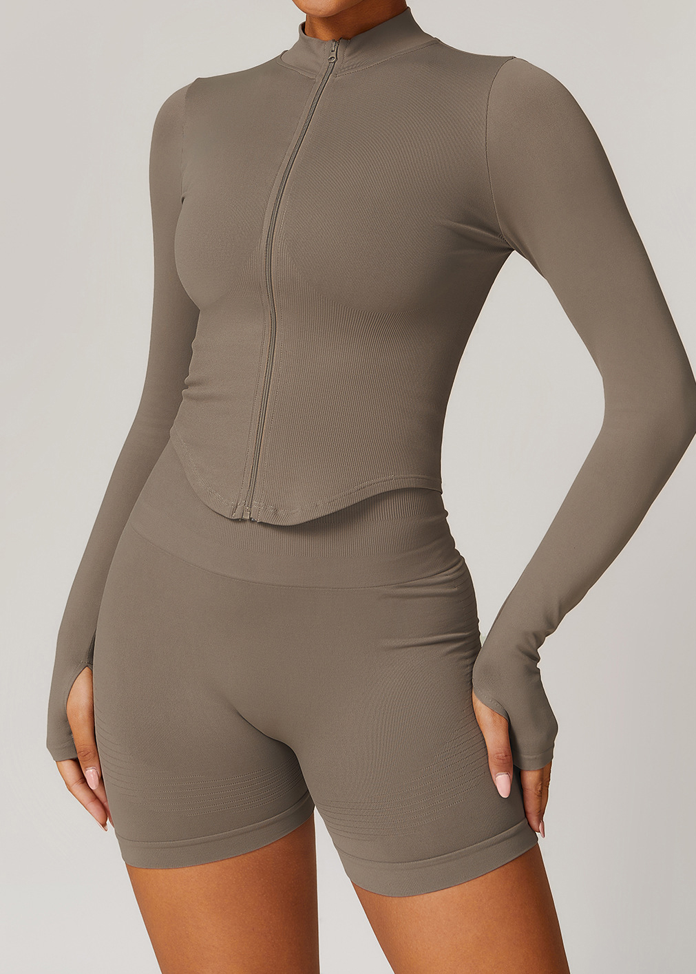 Customized Collar Zipper Long Sleeve Jacket