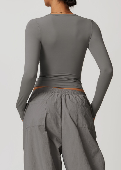 Customized Quick-drying brushed tight yoga long sleeves