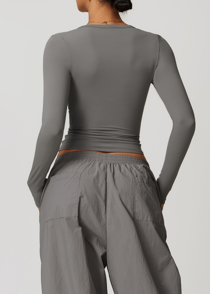 Customized Quick-drying brushed tight yoga long sleeves