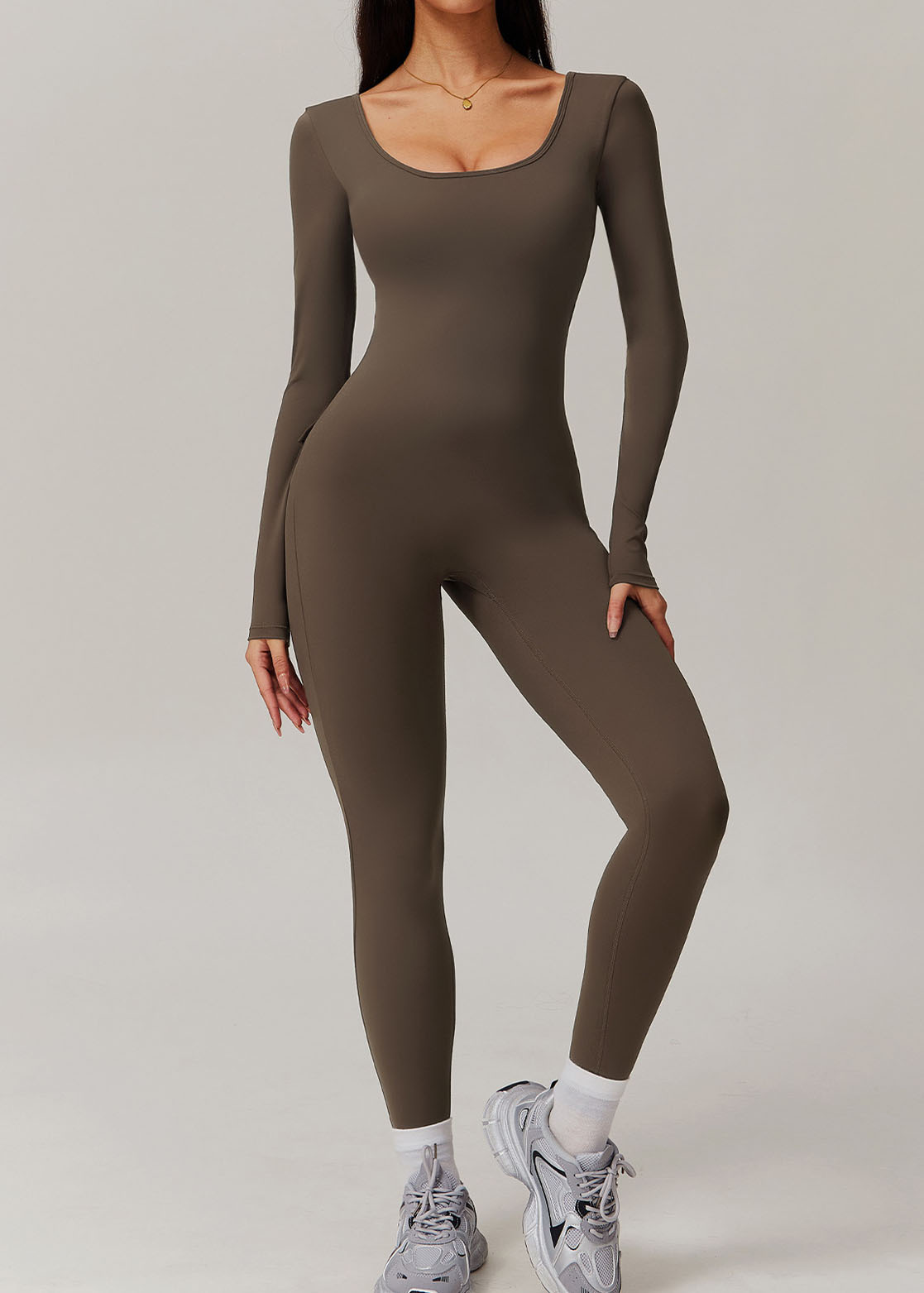 Customized Long Sleeve Yoga Bodysuit