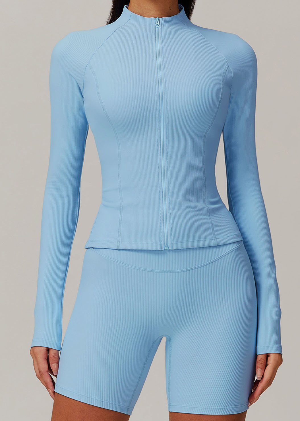 Customized Zipper quick-drying long-sleeved yoga suit