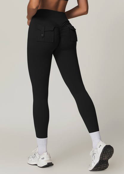 Customized Skinny High Waist Yoga Pants with Pockets