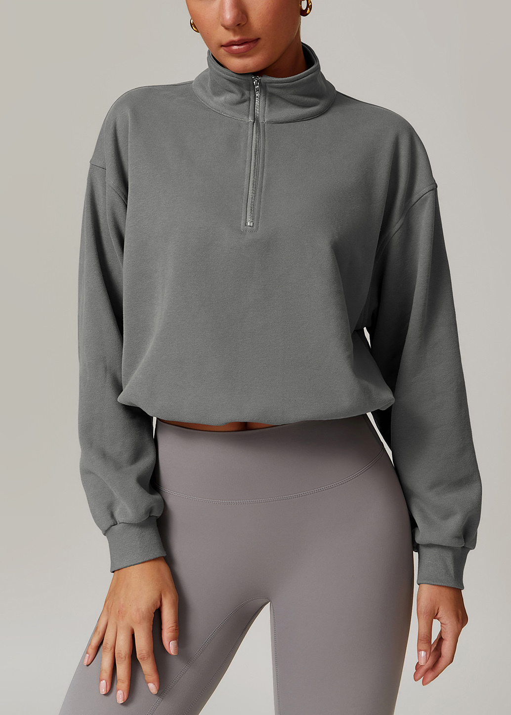 Customized Stand collar zip-up sports sweatshirt