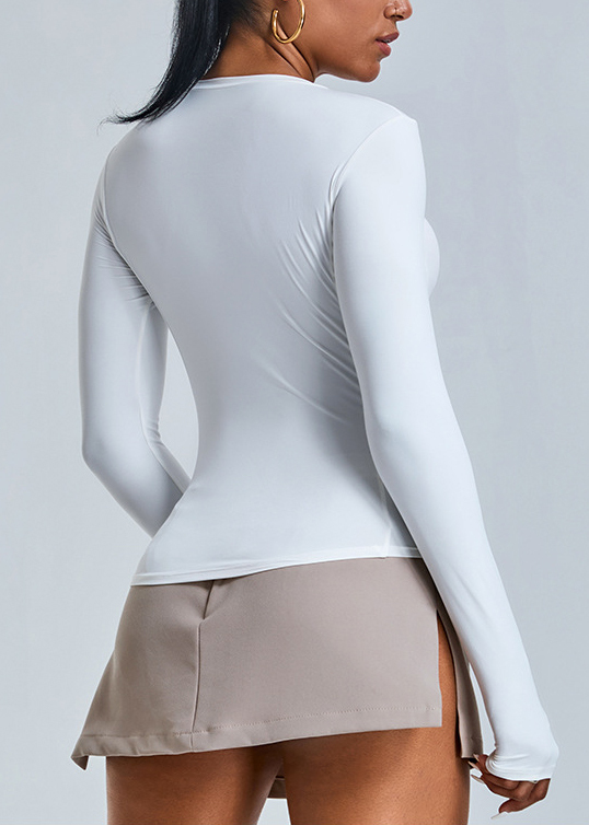 Customized Fishbone Line Long Sleeve Yoga Wear