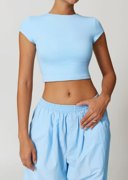 Customized Small flying sleeve tight yoga short sleeve