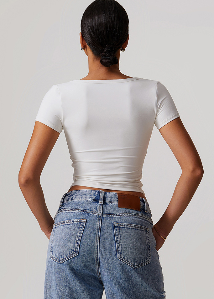 Customized Brushed Tight Breathable Yoga Short Sleeve