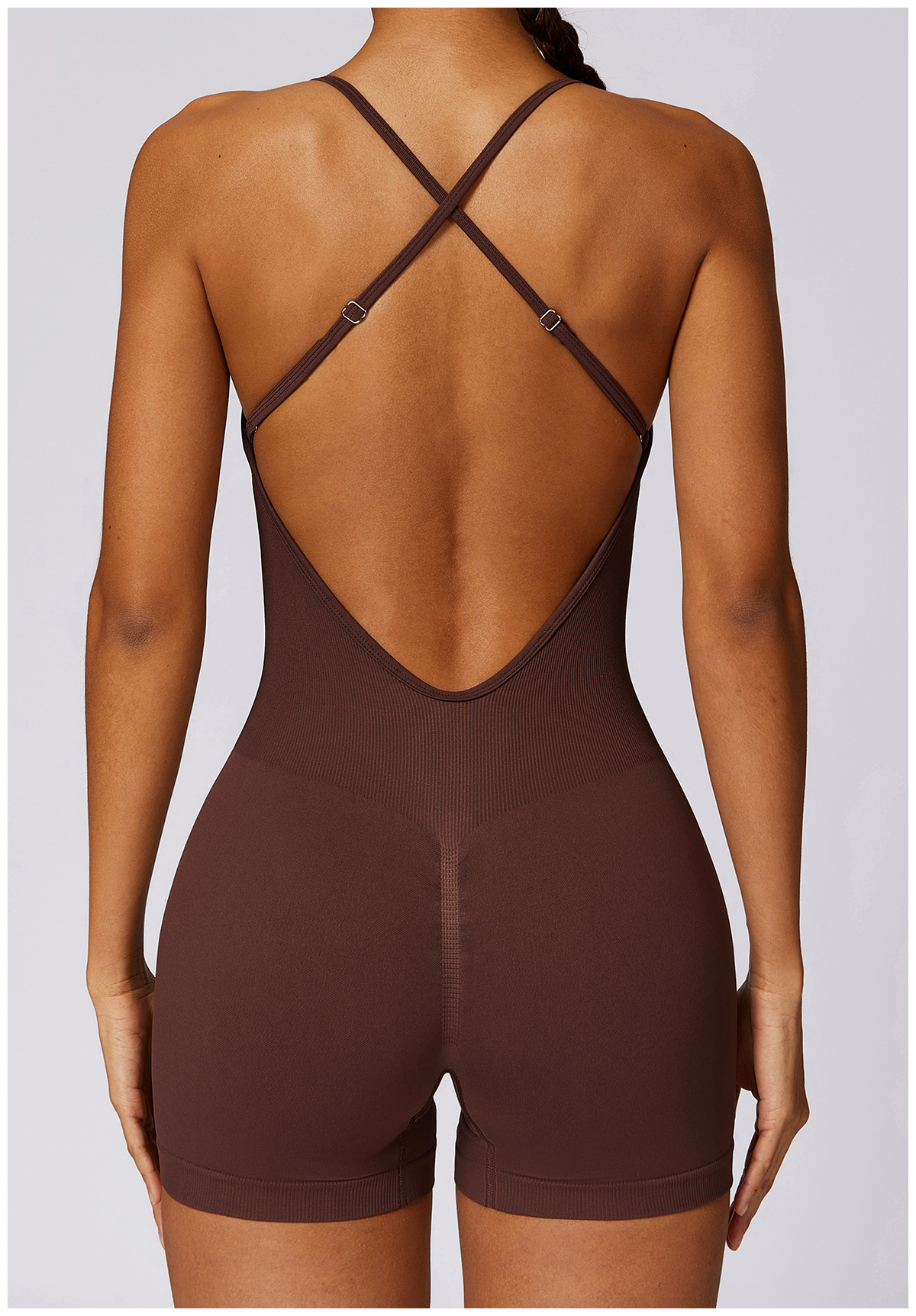 Customized Cutout Back Seamless Yoga Bodysuit