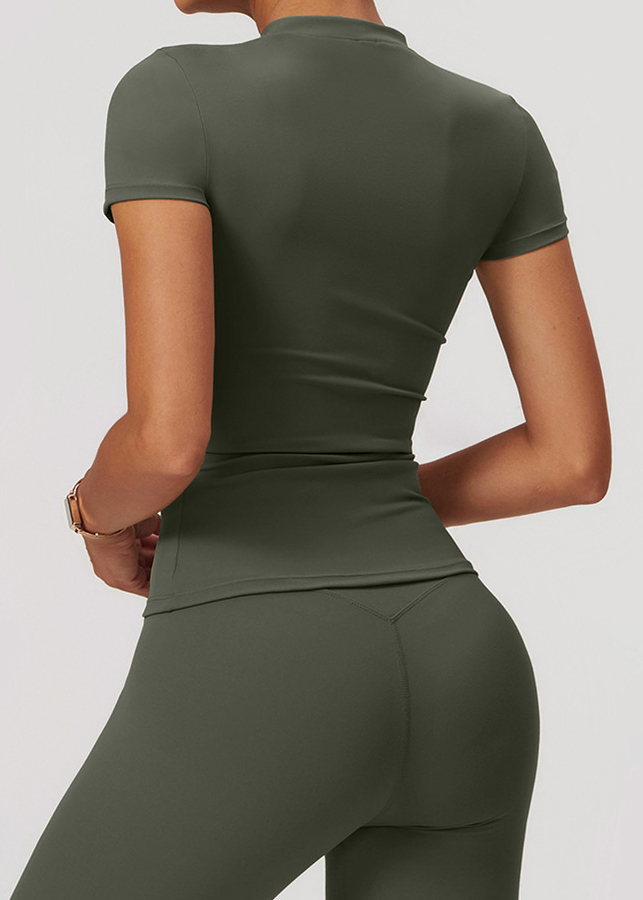 Customized Quick Dry Yoga Wear Short Sleeve