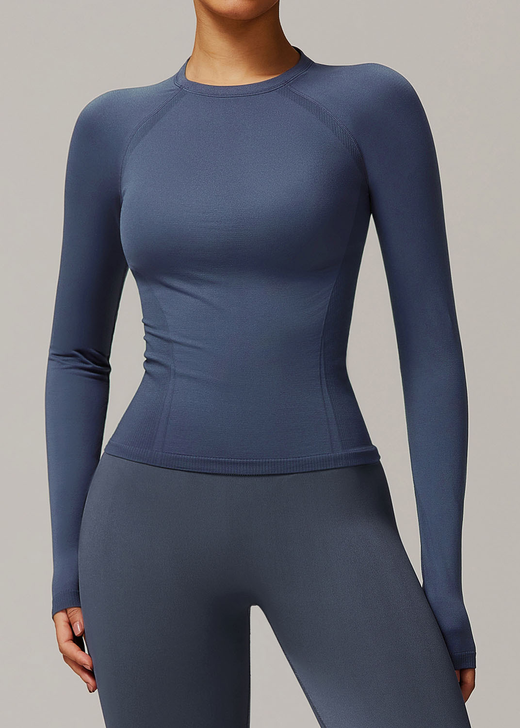 Customized Tight Fit Seamless Long Sleeve Yoga T-Shirt