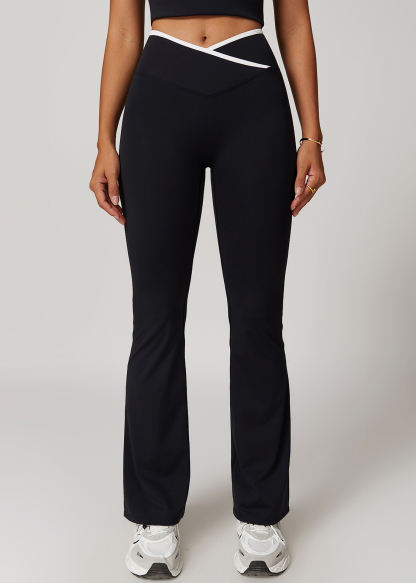 Customized Cross high waist wide leg flared pants