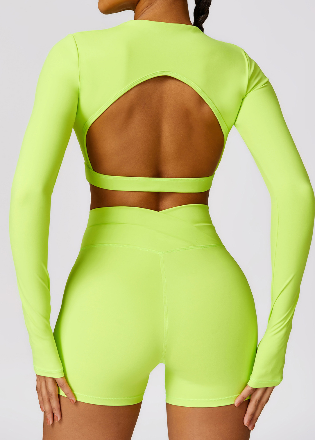 Customized Tight Long Sleeve Backless Yoga Wear