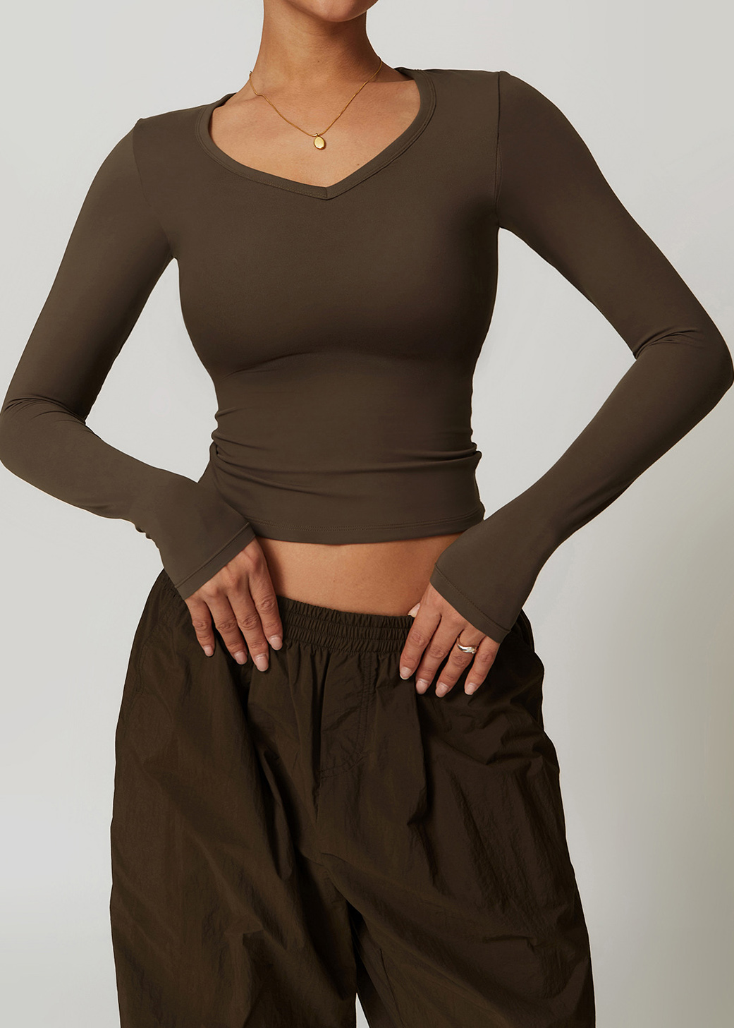 Customized Quick-drying brushed tight yoga long sleeves