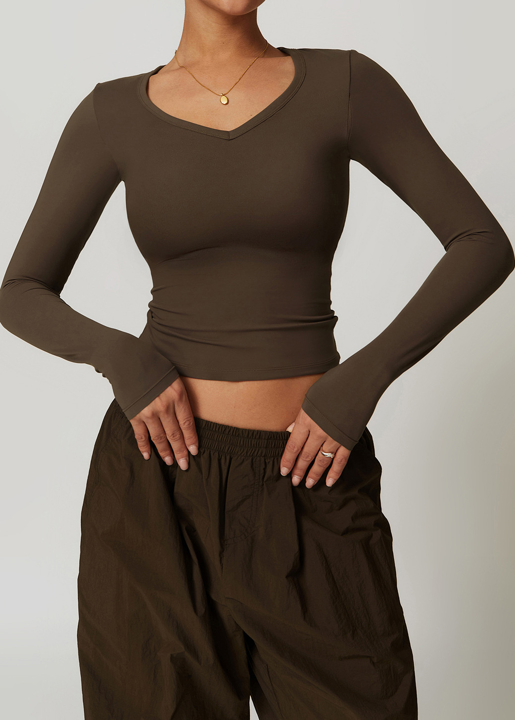 Customized Quick-drying brushed tight yoga long sleeves