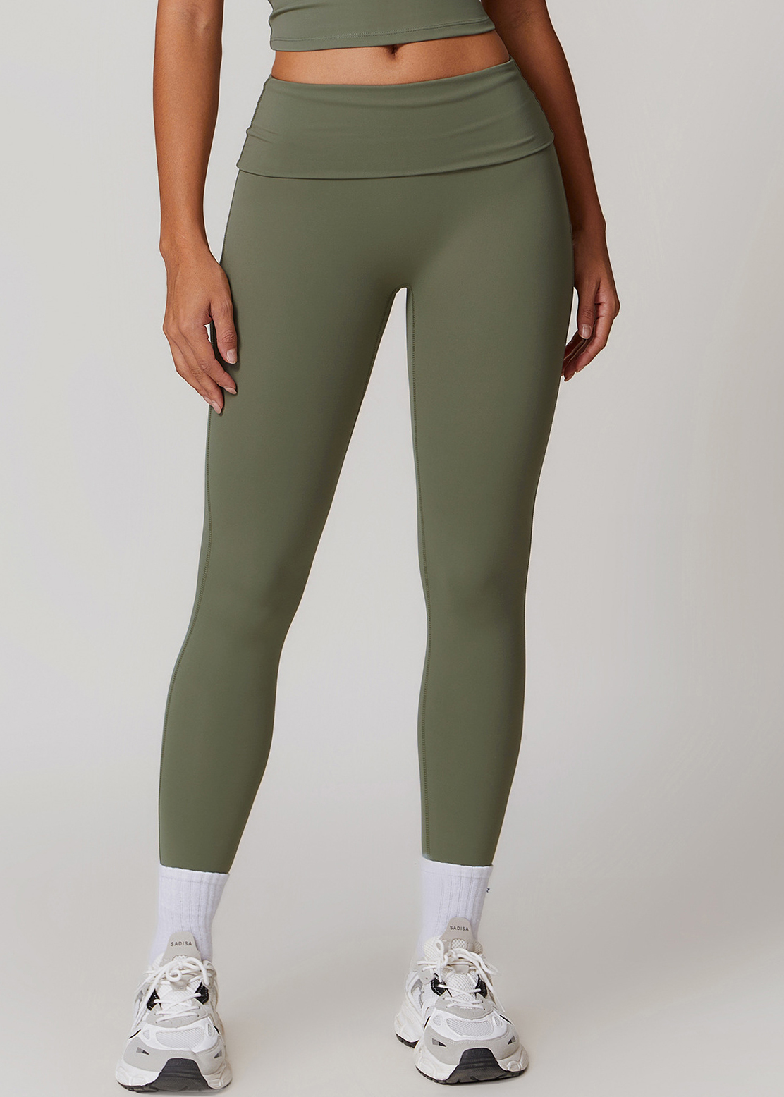 Customized Folded High Waist Fitness Pants