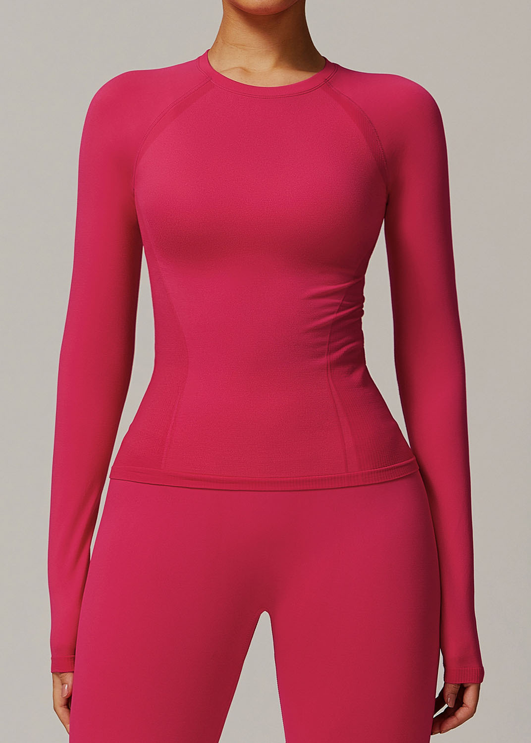 Customized Tight Fit Seamless Long Sleeve Yoga T-Shirt