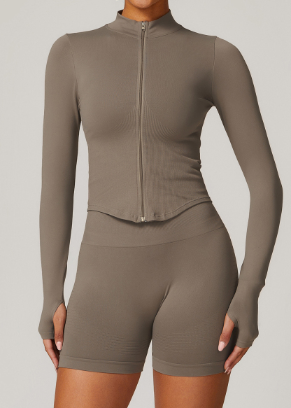 Customized Collar Zipper Long Sleeve Jacket