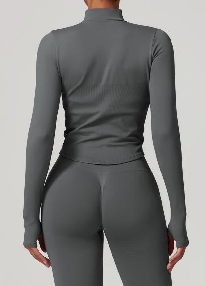 Customized Collar Zipper Long Sleeve Jacket