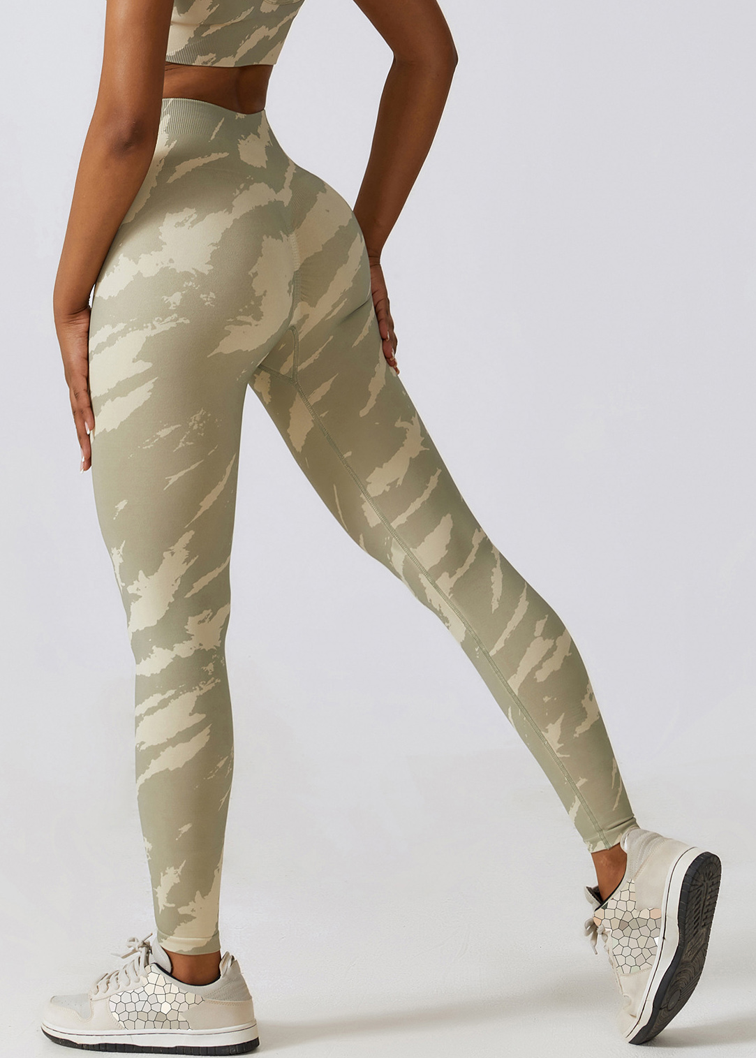 Custom Printed Seamless High Waist Yoga Pants Camouflage