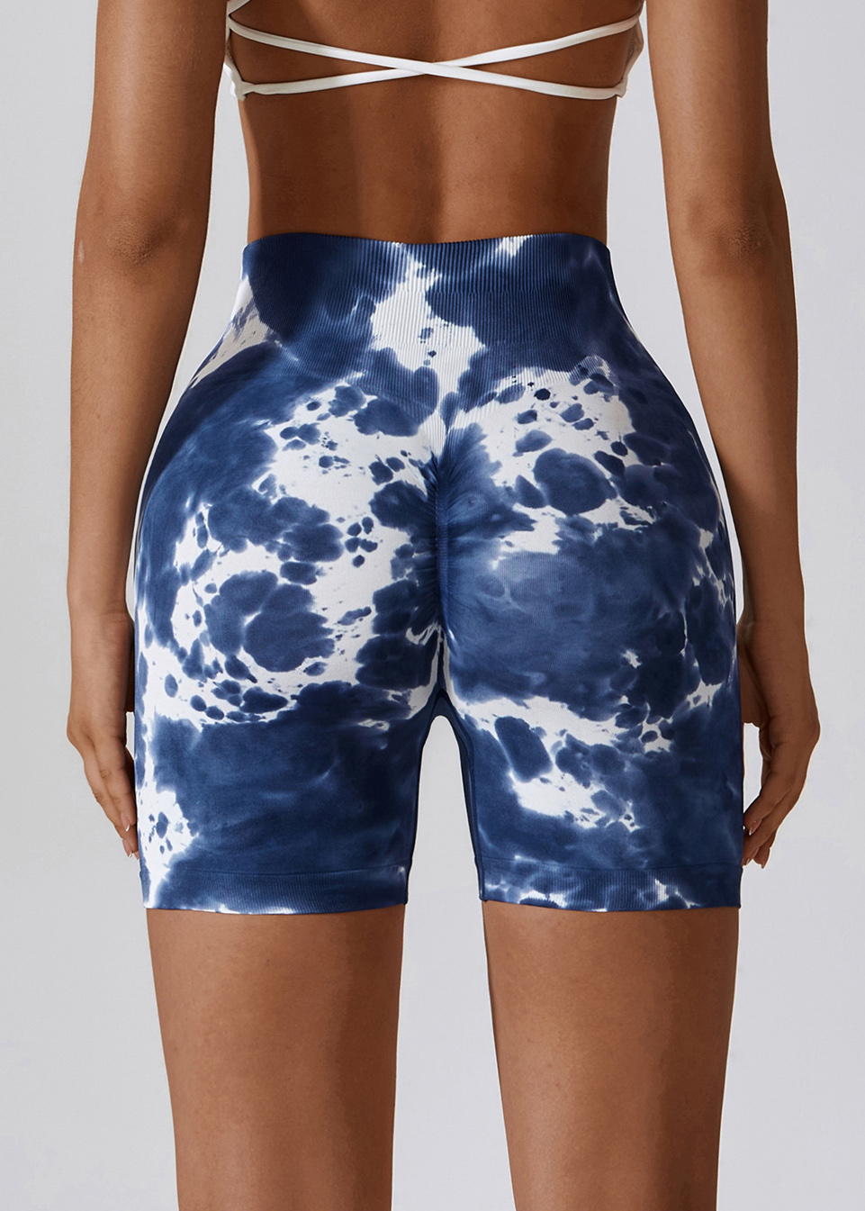 Customized Tie-Dye Seamless Yoga Shorts for Women