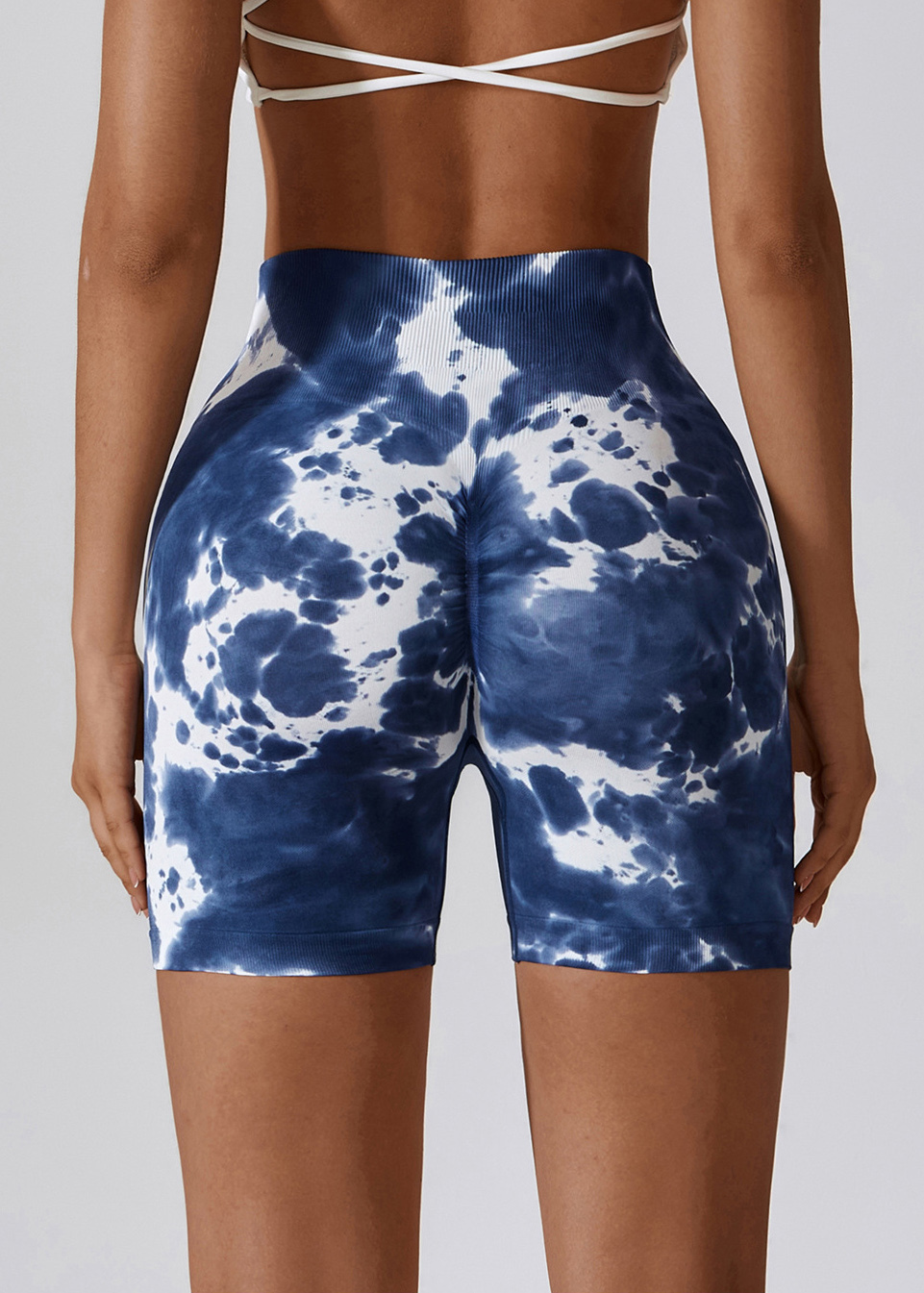 Customized Tie-Dye Seamless Yoga Shorts for Women