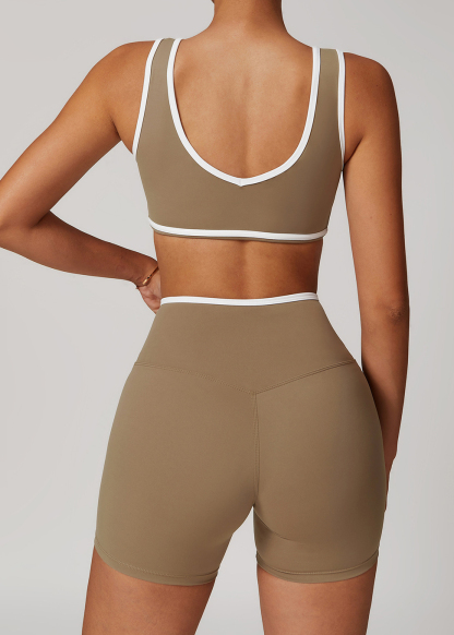 Customized Contrast color wide strap sports bra