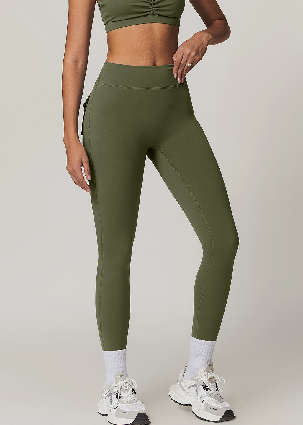 Customized Skinny High Waist Yoga Pants with Pockets