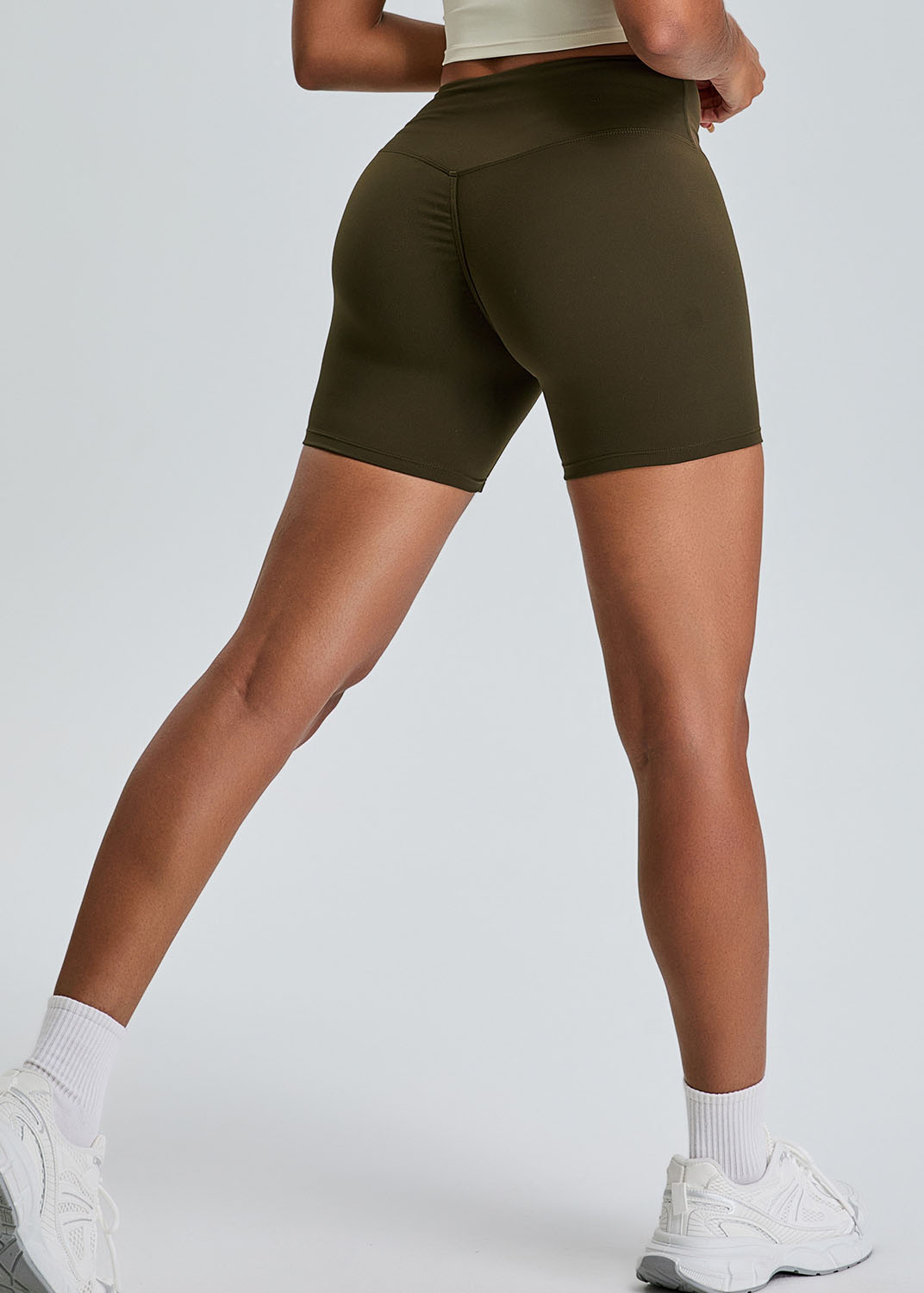 Customized Brushed High Waist Tummy Control Yoga Shorts