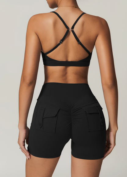 Customized Cross-button sports bra (2 ways to wear)