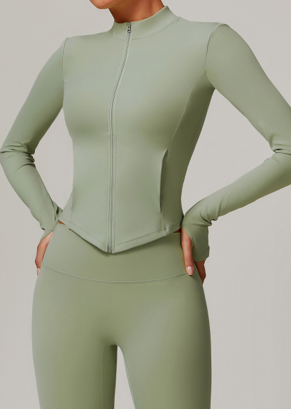 Customized Stand collar yoga wear fleece jacket