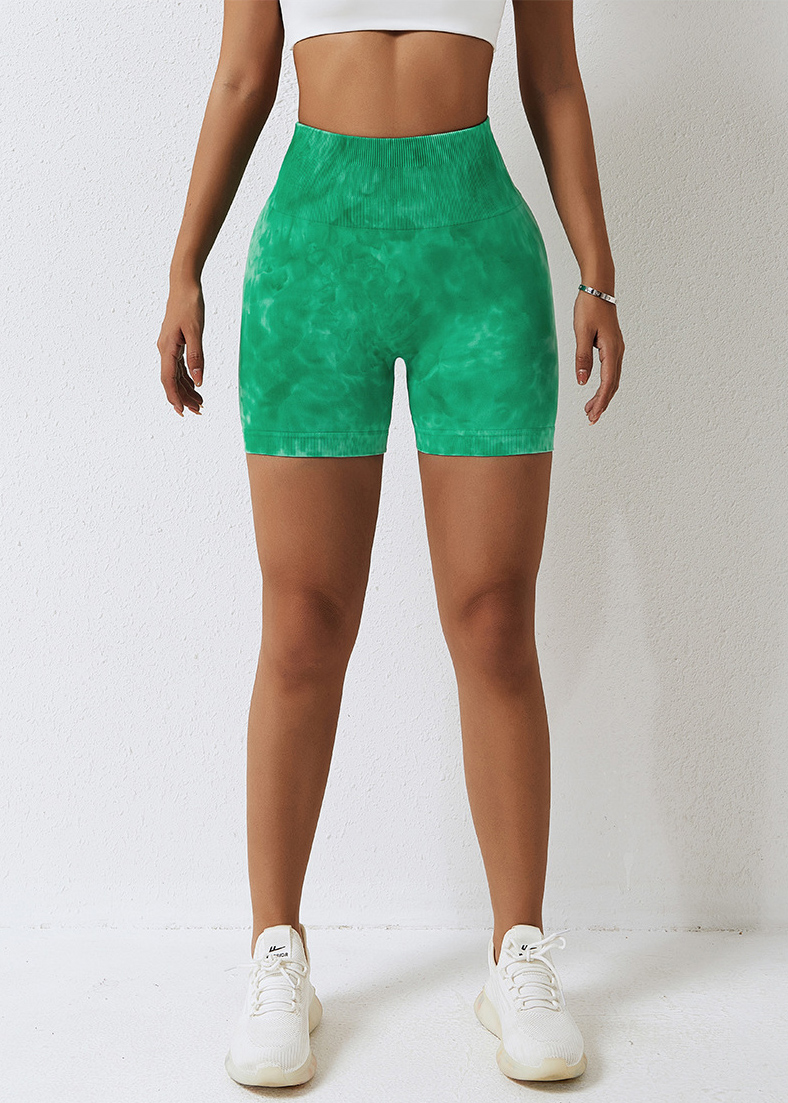 Customized Tie-Dye Seamless Yoga Shorts for Women