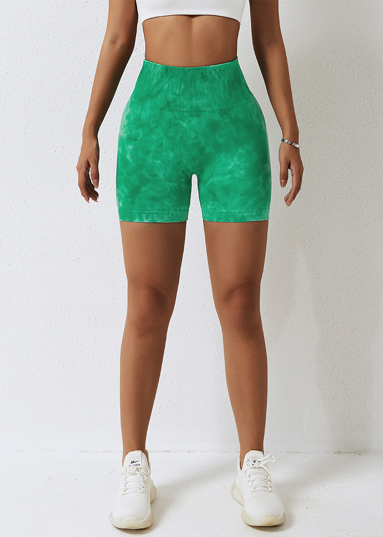 Customized Tie-Dye Seamless Yoga Shorts for Women