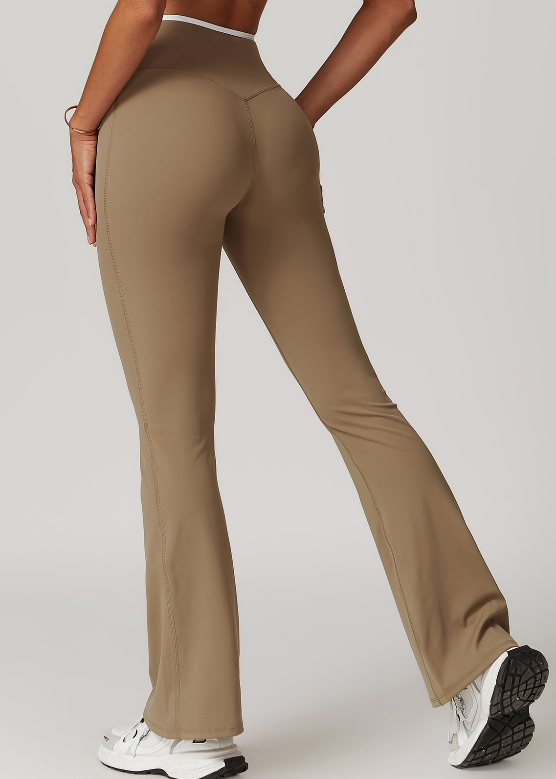 Customized Cross high waist wide leg flared pants