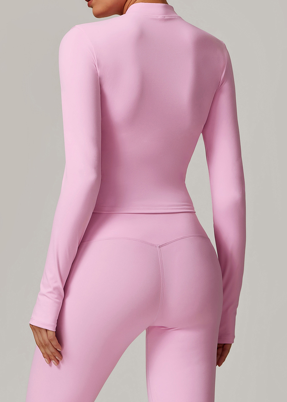 Customized Stand collar yoga wear fleece jacket