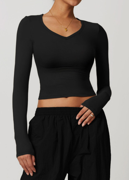 Customized Quick-drying brushed tight yoga long sleeves