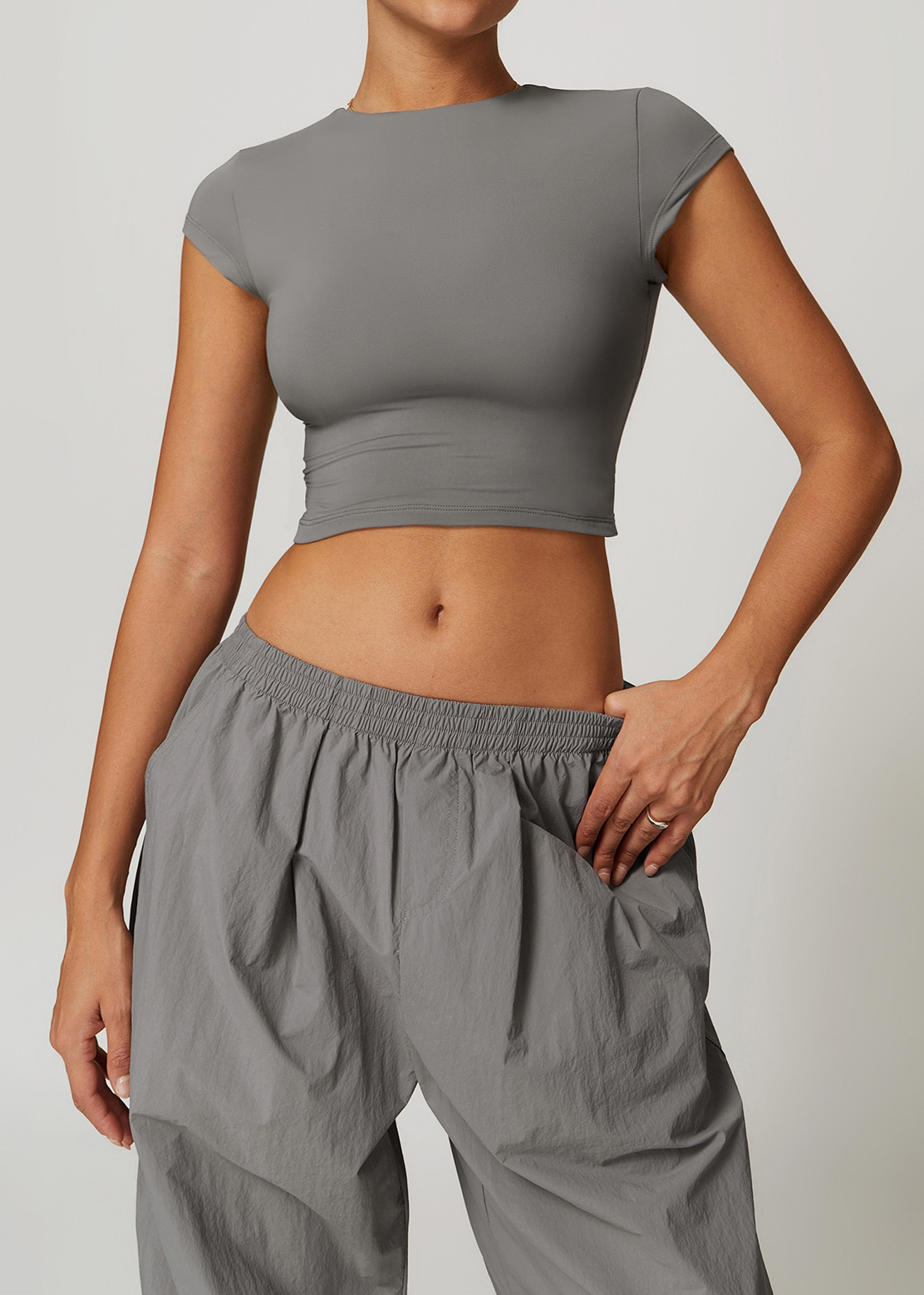 Customized Small flying sleeve tight yoga short sleeve