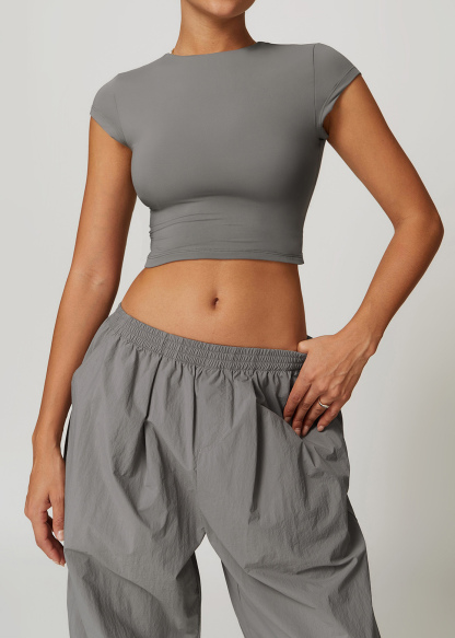 Customized Small flying sleeve tight yoga short sleeve